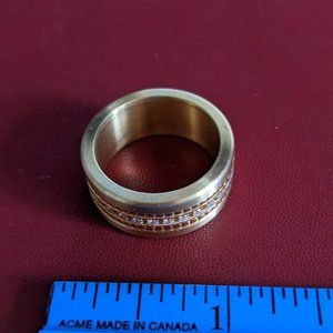 Gold Tone and CZ  Bering Artic Symphony Ring - Size 9 1/2